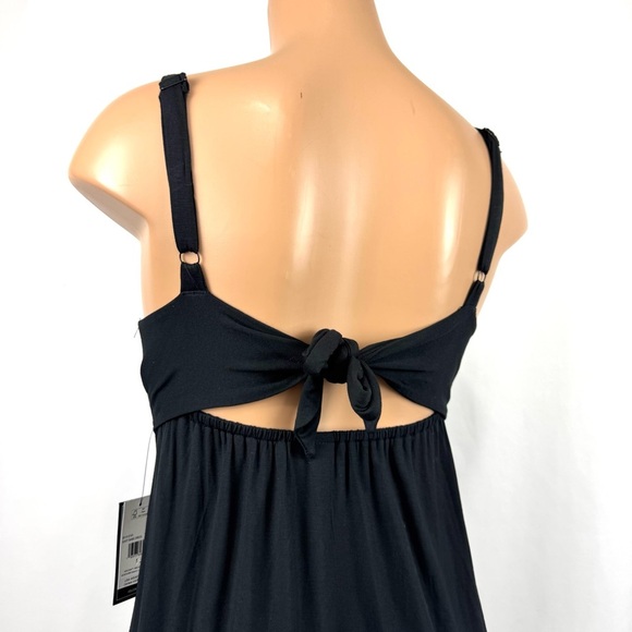 Volcom Easy Babe Mini Dress NWT Sleeveless Back Tie Black Soft Modal Sz S Boho - Picture 7 of 13